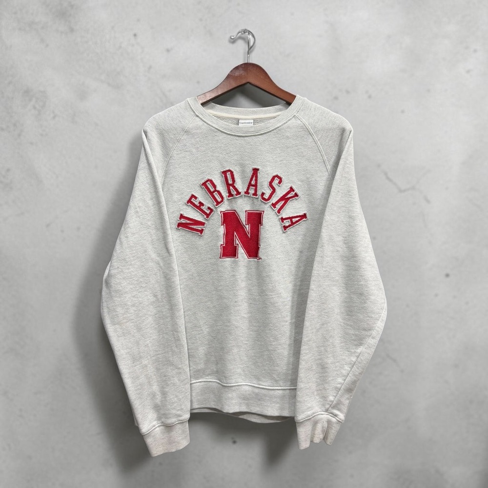 Captivating Apparel Nebraska Huskers Sweatshirt Mens XL Gray Raglan Pullover Y/K